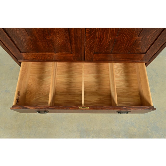 Brown Stickley Mission Oak Arts & Crafts Media Cabinet For Sale - Image 8 of 18