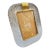 1980s Barovier Style Art Deco Murano Glass and Brass Rectangular Picture Frame For Sale