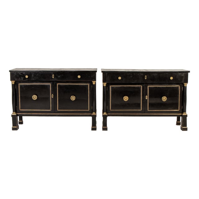 18th Century Italian Ebonised Cabinets, Set of 2 For Sale