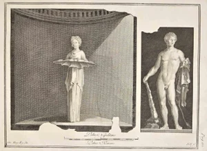Giovanni Elia Morghen, Ancient Roman Fresco Herculaneum, Etching, 18th Century