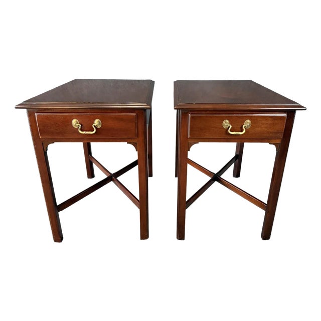 Pair of Link Taylor Mahogany End Tables For Sale