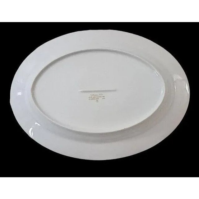 Modern 1980s Fitz & Floyd Platine d'OR Oval Serving Platter with Platinum & Gold Rim For Sale - Image 3 of 10