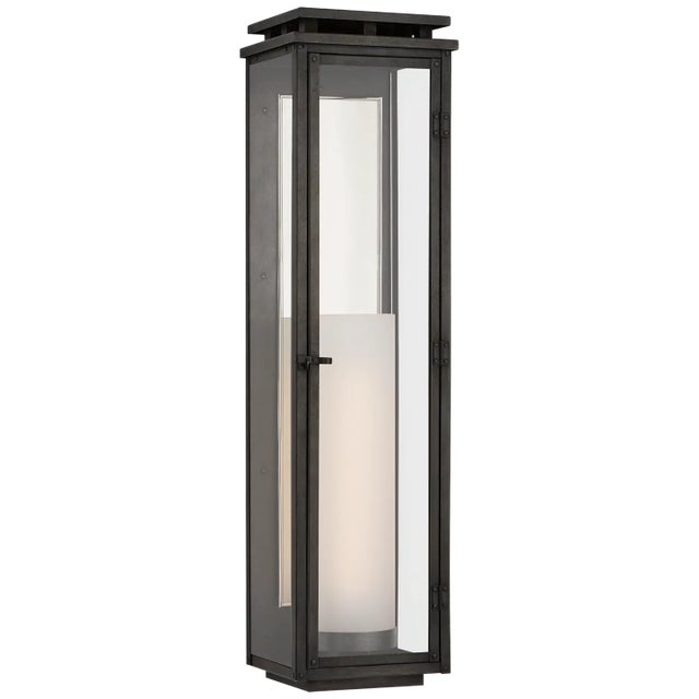 Cheshire Tall 3/4 Wall Lantern in Aged Iron with Clear Glass Designer: Chapman & Myers Height: 27.75" Extension: 6.5"...