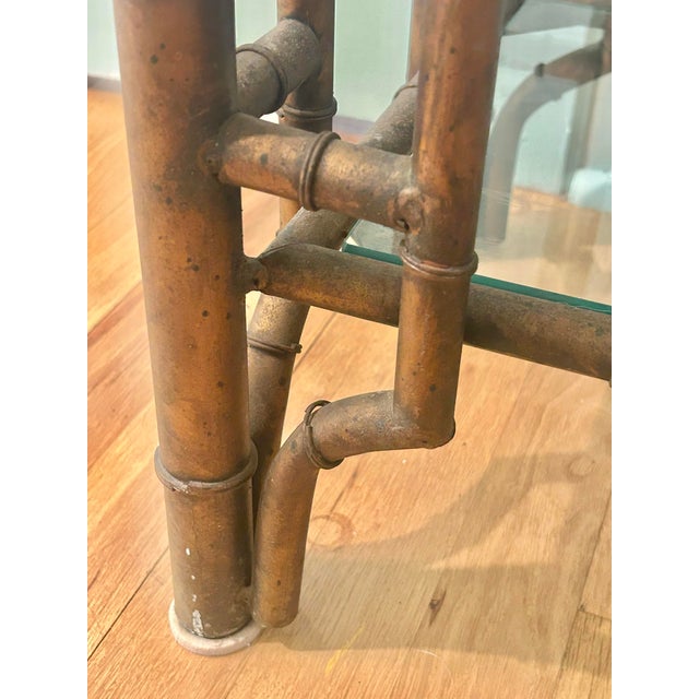 Vintage Hollywood Regency Chinoiserie Metal Faux Bamboo Pagoda Etagere For Sale - Image 11 of 11