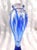 Contemporary 1980s Tall Blue Signed Art Glass Perfume Bottle For Sale - Image 3 of 7