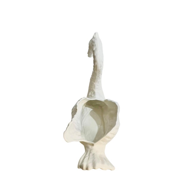 Elegant Mid 20th Century Ceramic Swan Decorative Planter or Bowl 20” Wide For Sale - Image 9 of 16
