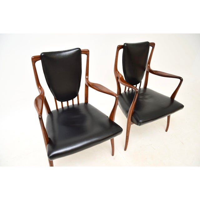 Vintage Carver Armchairs attributed to Andrew Milne, 1950s, Set of 2 For Sale - Image 6 of 11