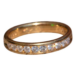 The Diamante: Yellow Gold Stackable Band set with 0.36 Carats of Diamonds For Sale