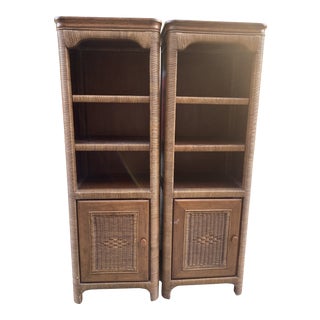 1970s Boho Chic Bamboo Bookcases - a Pair For Sale
