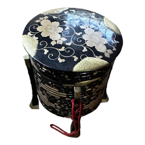 Antique Japanese Edo Era Kaioke Round Lacquer Lidded Box