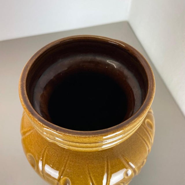 Large Pottery Fat Lava Ochre Floor Vase from Scheurich, 1970s For Sale - Image 11 of 18