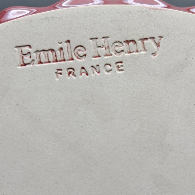 Burgundy Vintage Emile Henry France Burgundy Red Stoneware Fluted Tart Pan For Sale - Image 8 of 8