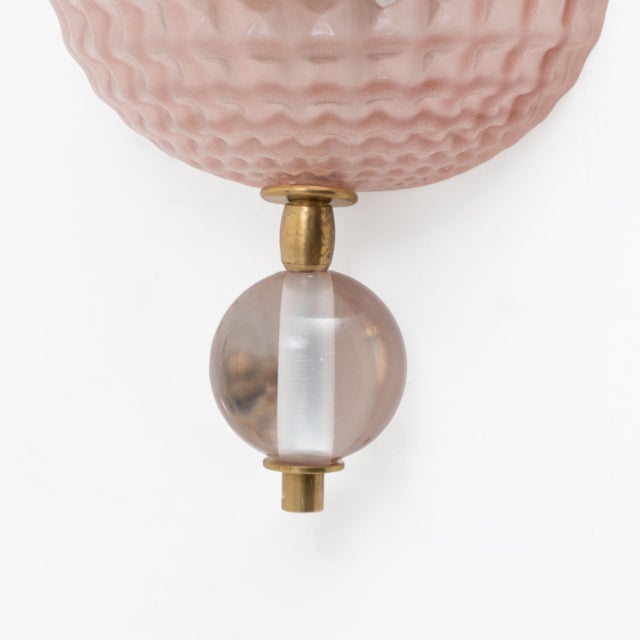 Metal Art Dèco Italian Murano Glass and Brass Sconces, 2000, Set of 2 For Sale - Image 7 of 9
