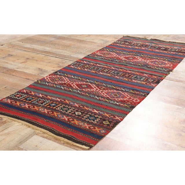 Textile 1880's Antique Caucasian Shahsavan Kilim Rug - 02'06 X 06'09 For Sale - Image 7 of 9
