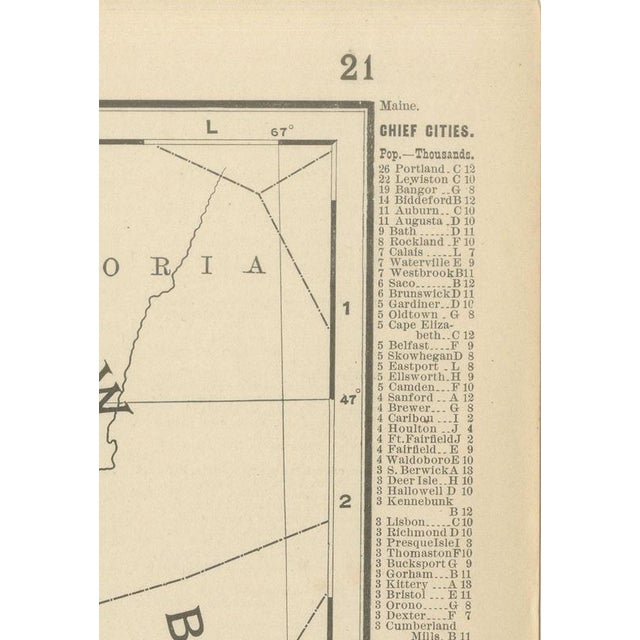 Antique Map of Maine, The Pine Tree State from Rand McNally, 1899 For Sale - Image 6 of 11
