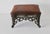 Late 20th Century Large Vintage Victorian Style Cast Iron Bronze Finish Footstool Padded Faux Croc Fabric Top For Sale - Image 5 of 12