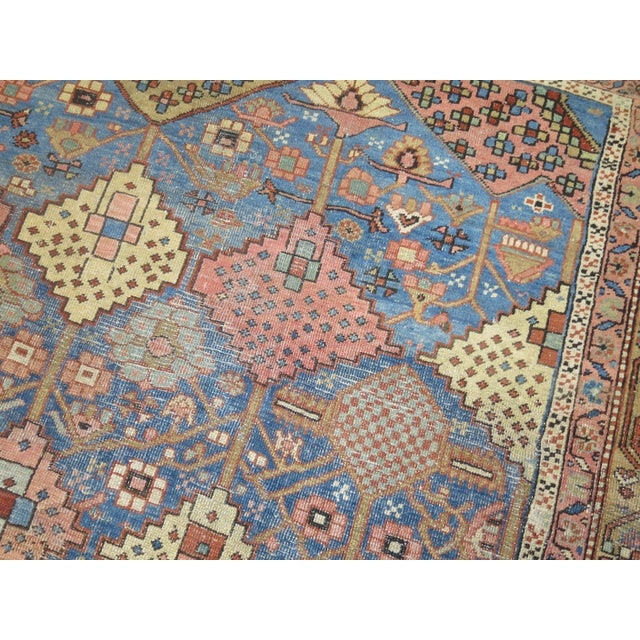 Light Blue Antique Heriz Rug, 9'4'' X 11' For Sale - Image 10 of 13