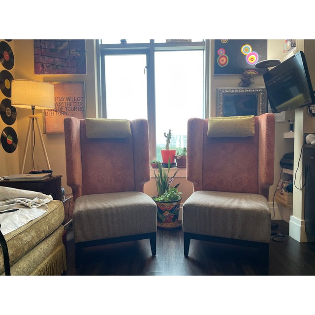 Custom-Commissioned Set of Wingback Chairs (4) For Sale - Image 4 of 15