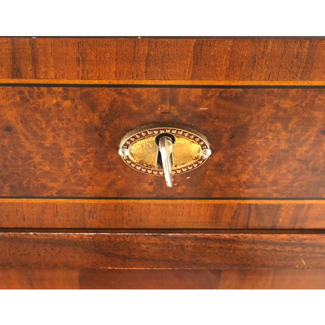 Bronze Mounts & Pulls Burl Wood Inlay Neoclassical 4 Drawers Dresser MINT!