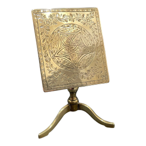 Antique Engraved English Brass Candle Reflector