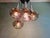 Chromed metal waterfall chandelier with smoked glass globes, produced in the 1960s by the german manufacturer kaiser...