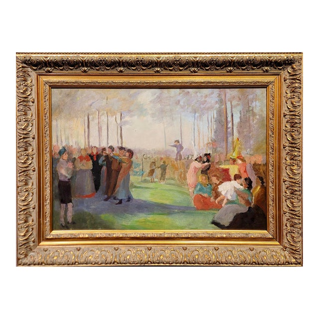 Willem Vaarzon Morel "Attributed"-Outdoor Italian Reverly Party -Oil Painting-C1910s For Sale