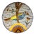 Vintage Brazilian Butterfly Wing Bird Tray Wall Art, Round Lucite and Steel For Sale