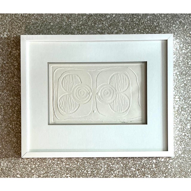 Late 20th Century Vintage Boho Numbered Molded Paper Lithograph For Sale - Image 5 of 7