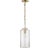 Thomas O'Brien for Visual Comfort Signature Katie Cylinder Pendant in Hand-Rubbed Antique Brass with Seeded Glass For Sale