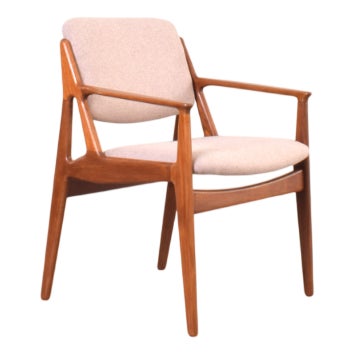 Mid-Century Modern Ella Armchair in Teak and Wool by Arne Vodder for Vamo Sønderborg, 1960s For Sale