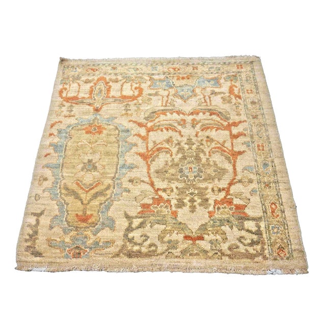 Condition: New Origin: Persia Design: Sultanabad Actual size: 3'4" X 3'4" Thickness: 1/4" Color: Ivory, Rust, Light Blue,...