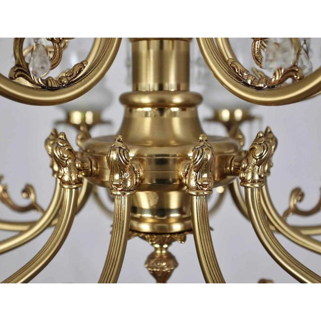 Fifteen-Arm Chandelier in Brass For Sale - Image 3 of 5