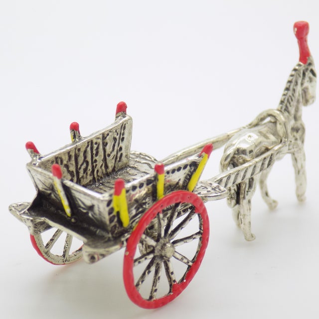 Vintage Sicilian Silver 800 Traditional Carriage Figurine, Italy, 1980s For Sale - Image 4 of 12