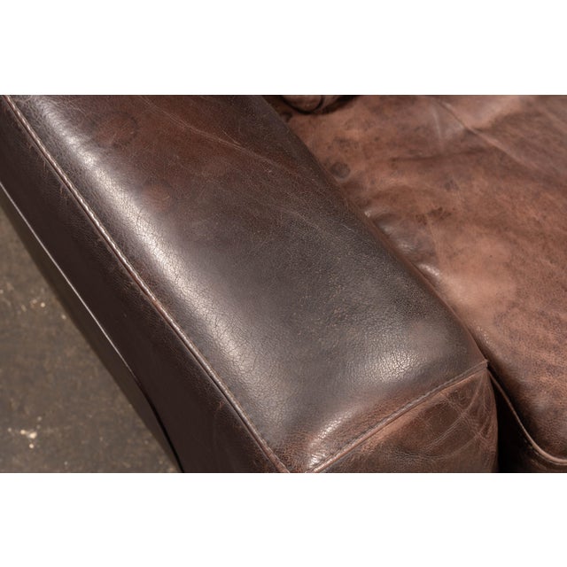 Coffee Late 20th Century Overstuffed Leather Lounge Chair in Brown by Incanto Divani For Sale - Image 8 of 12