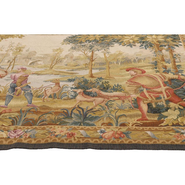 Vintage Chinese Aubusson Tapestry, 05'10 X 04'03 For Sale - Image 4 of 10