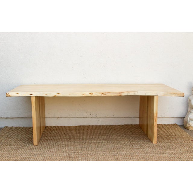 1990s Sun-Bleached 96" Long Live Edge Table For Sale - Image 5 of 15