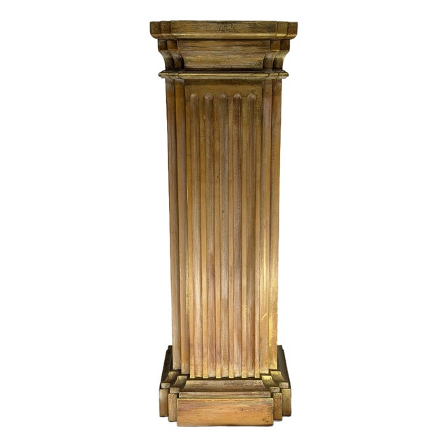 Rare Vintage Ethan Allen "Collector's Classics" Hand-Carved Italian Pedestal Column For Sale