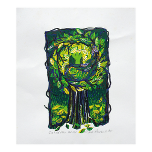 "Viriditas" - Layered Tree Silkscreen by Deborah Rumer