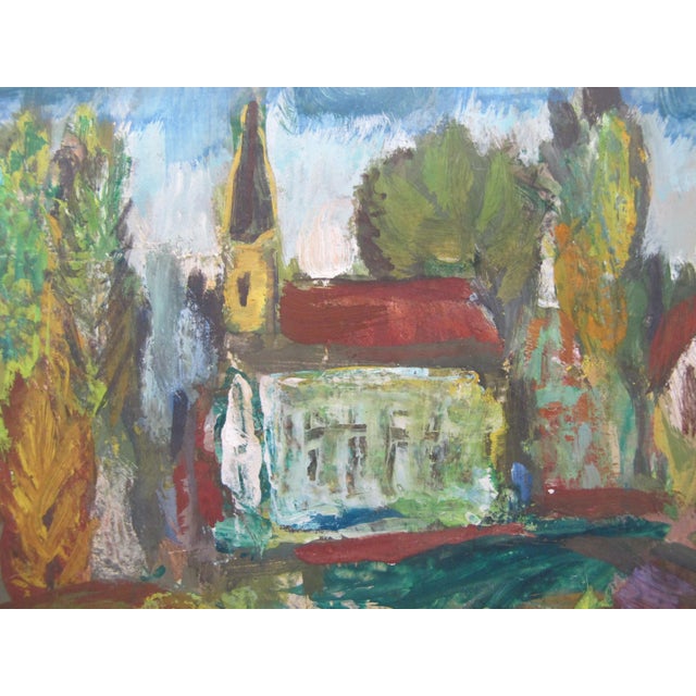 Charles Heaney (American, Oregon 1897-1981) Really sweet little impressionistic Church painting. Original casein painting...