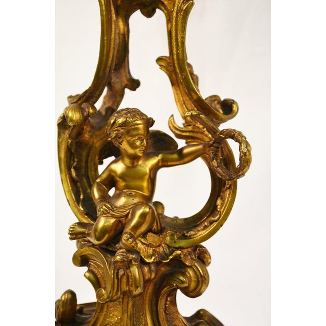 Louis XV Style Fireplace Trim in Gilded Bronze, Set of 3 For Sale - Image 16 of 18