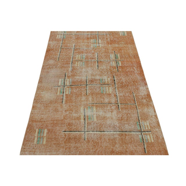 Traditional 1960s Vintage Zeki Müren Rug in Rust With Polychromatic Patterns For Sale - Image 3 of 7