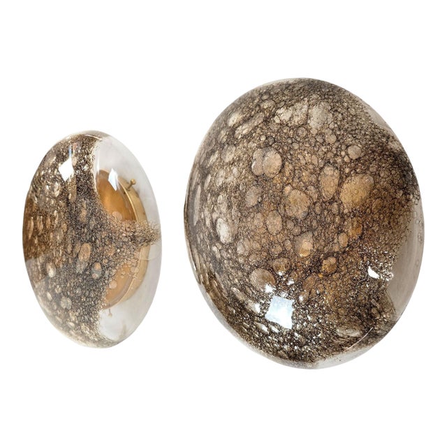 Pair of Brown Mid-Century Murano Glass Sconces 1960s For Sale