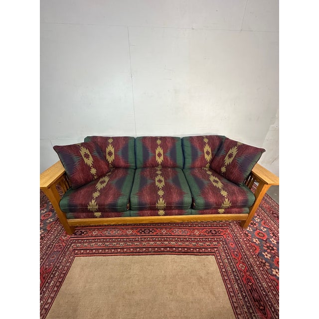 Mission Mission Style Oak Bassett Couch For Sale - Image 3 of 10