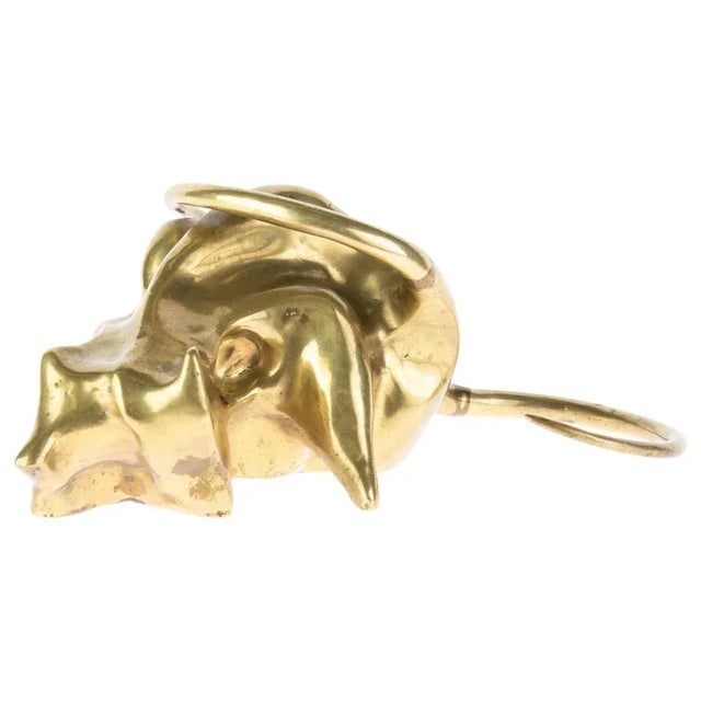 Metal Abstract Modern Rat Sculpture in Brass by F. Suarez For Sale - Image 7 of 7