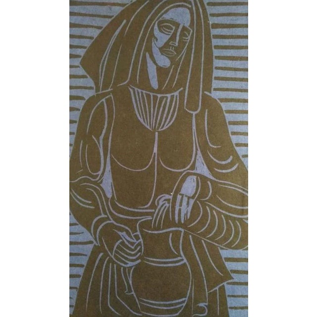 Prosit! - Original Woodcut by Leopold Schmid - 1960 1960 For Sale - Image 3 of 4