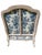 Wood Custom Blue and White Marquis Bergere Chair and Ottoman Set Upholstered in Ralph Lauren For Sale - Image 7 of 18