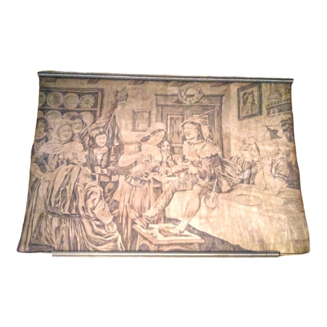 Antique 1905 Machine Loomed Tapestry From France For Sale
