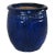 Vintage French Modern Blue Glazed Ceramic Jardinière Urn Planter Pot 19" For Sale