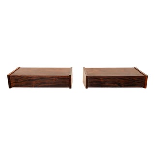 Vintage Danish Mid Century Rosewood Floating Nightstands—Pair For Sale