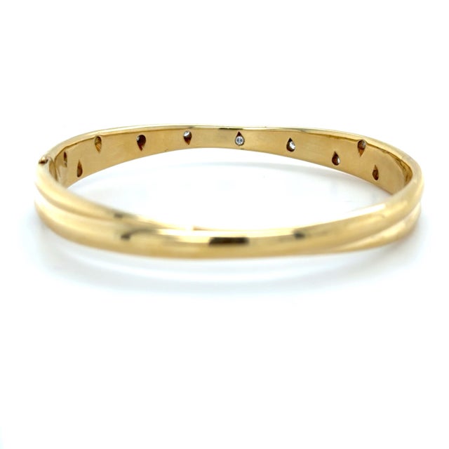 Late 20th Century Late 20th Century Tiffany & Co. Etoile Yellow Gold, Platinum and Diamond Bangle Bracelet For Sale - Image 5 of 7